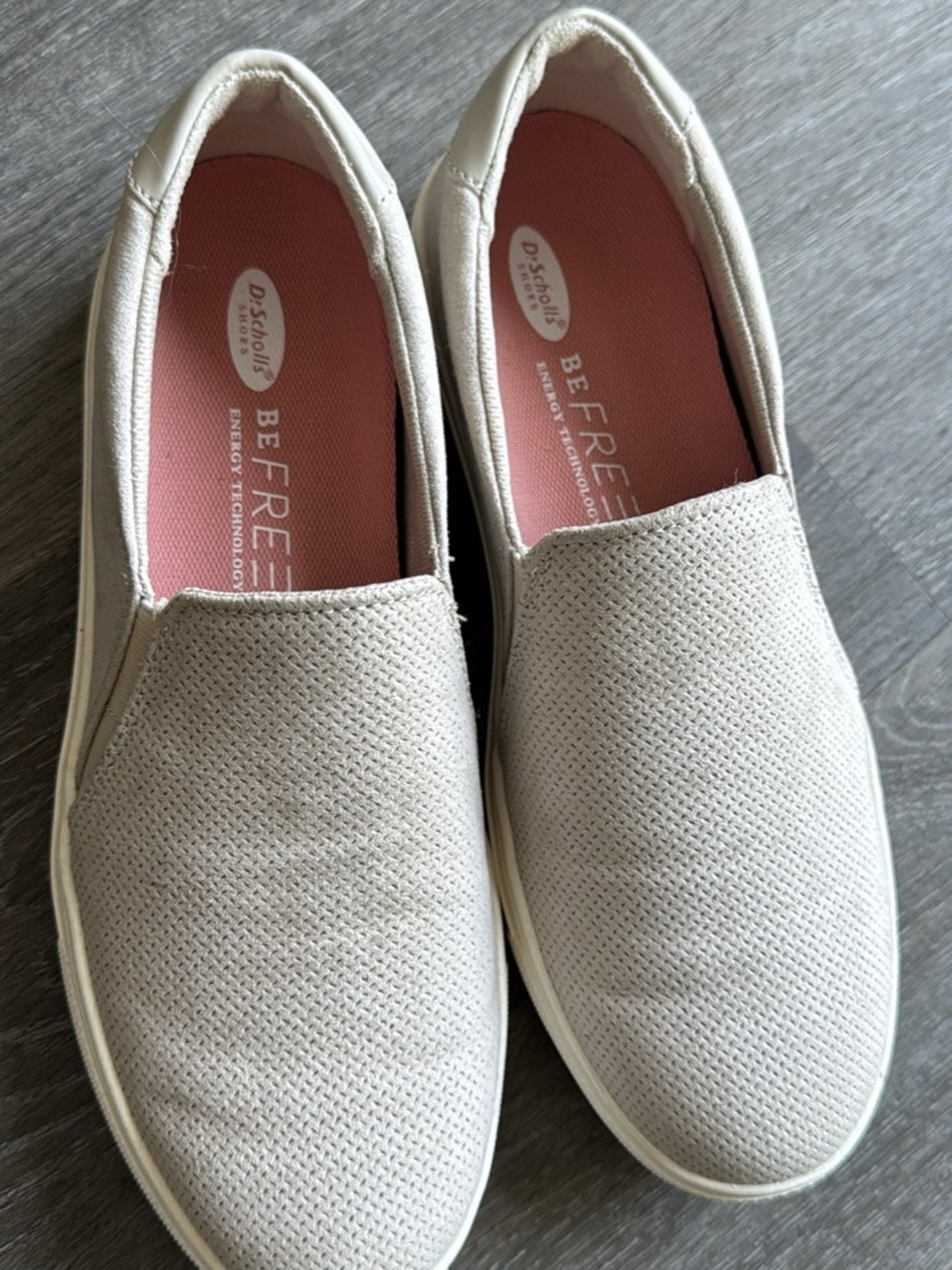 Dr. Scholl's Slip-On Sneakers in Beige with Pink Insole